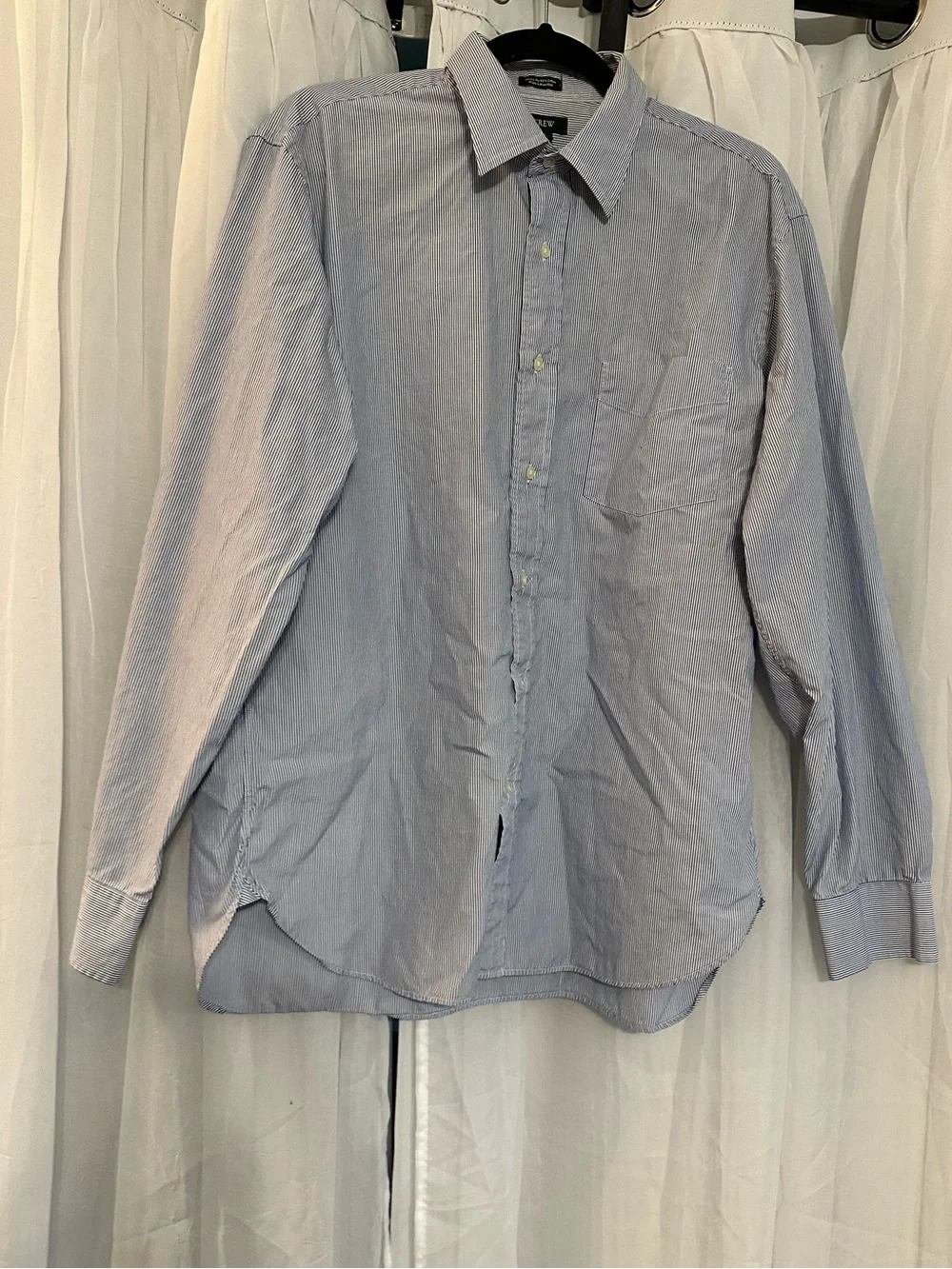 J. Crew Light Blue Pinstripe Button-Down Shirt